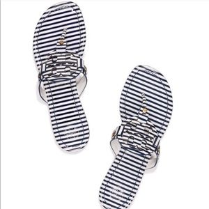 Tory Burch Miller Sandal (Blue White Striped) 7.5